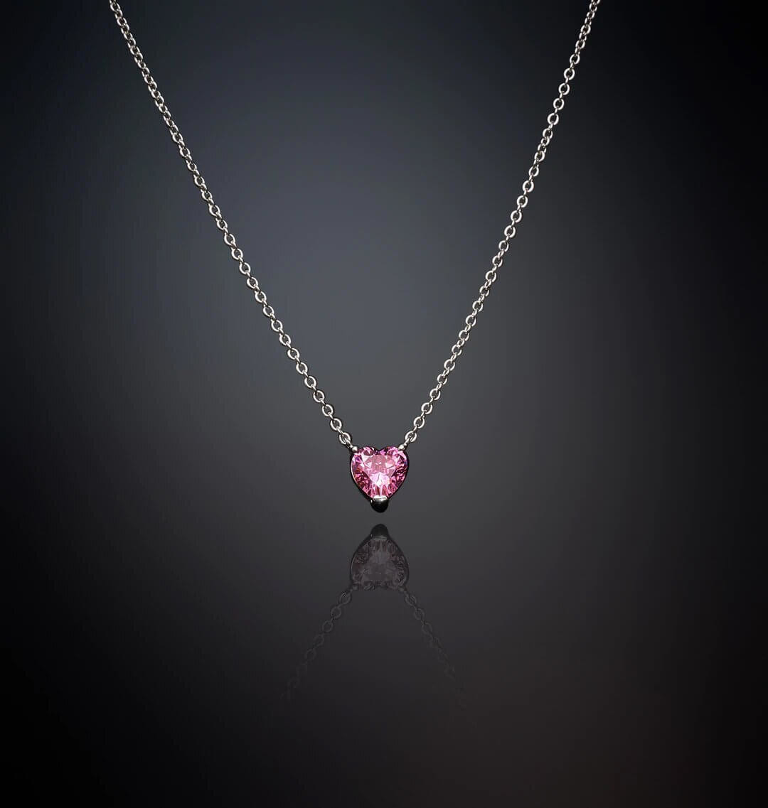 CHIARA FERRAGNI PINK HEART SILVER PENDANT Κολιέ Με Ροζ Καρδια