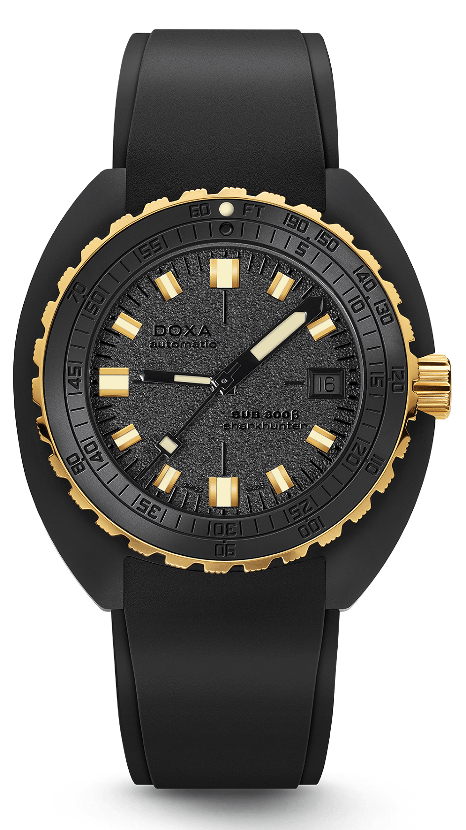  DOXA SUB 300β Sharkhunter automatic 42.5 mm ΜΑΥΡΟ ΚΑΝΤΡΑΝ