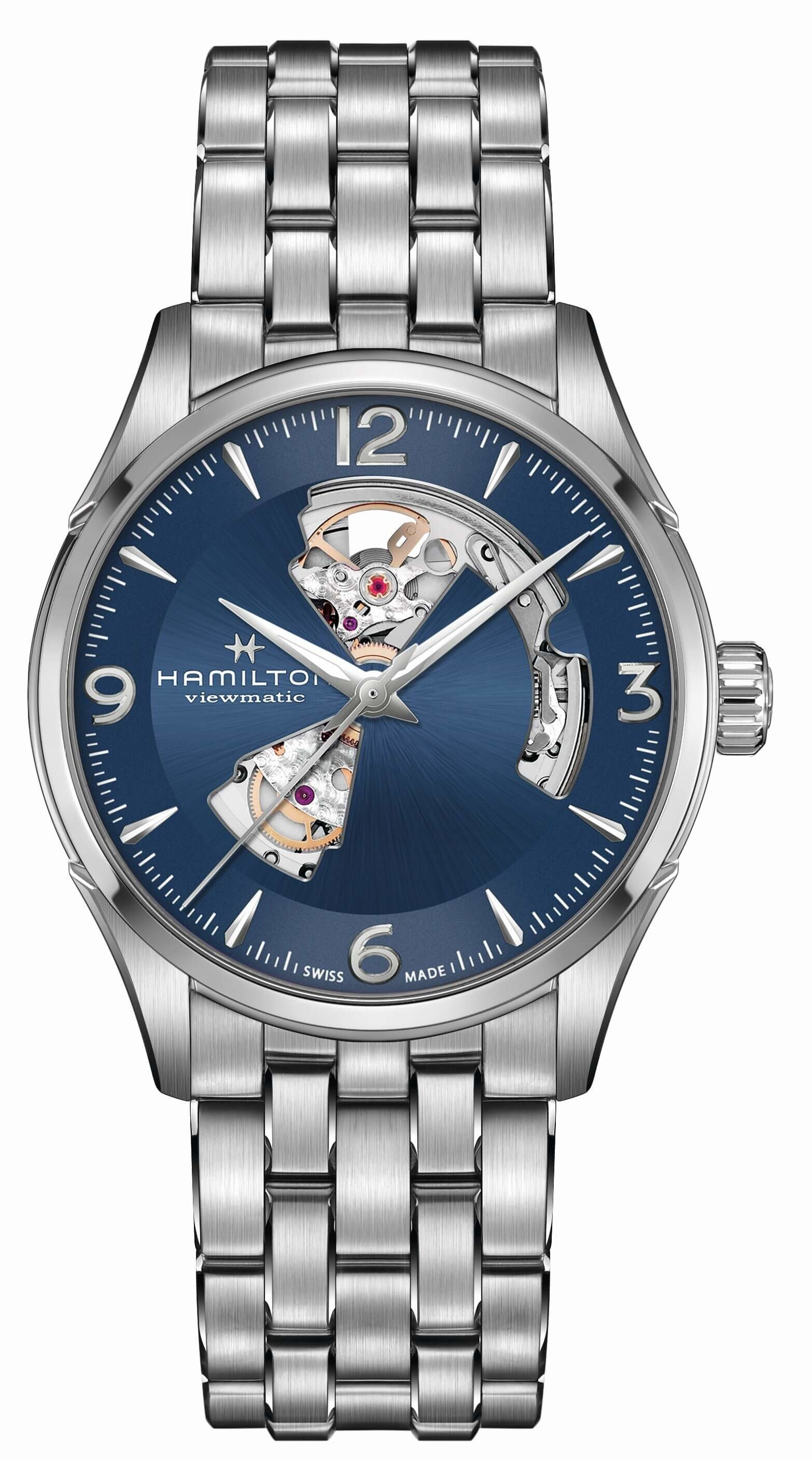 HAMILTON  Jazzmaster Open Heart Auto 42mm Μπλε Καντράν 