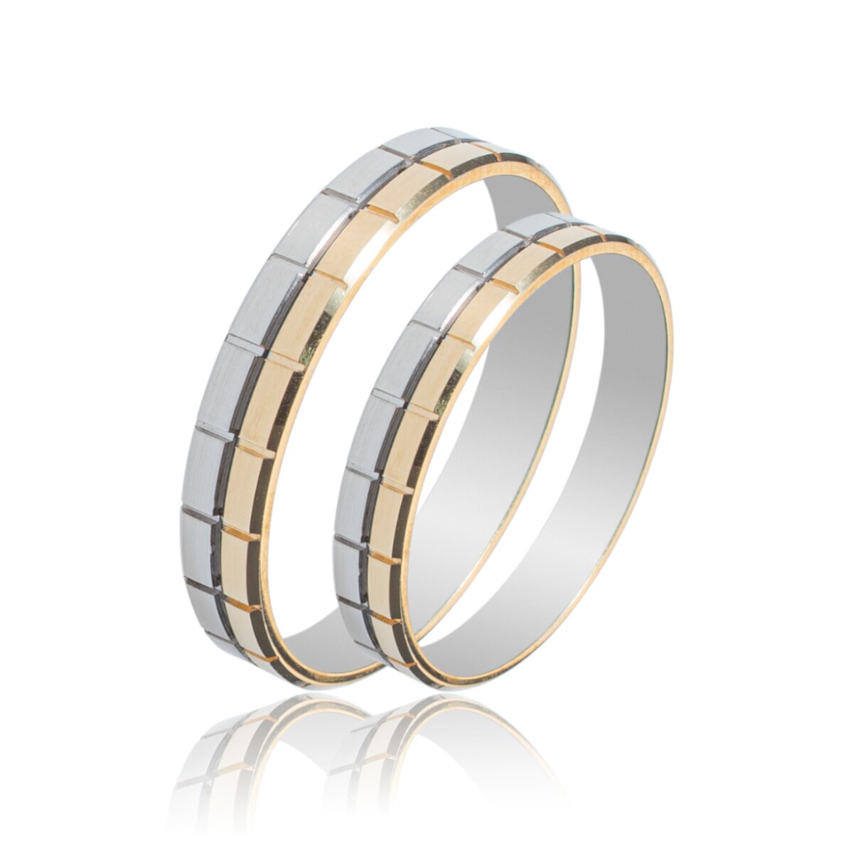 Maschio Femmina Βέρες Κ14 Κίτρινος & Λευκός Χρυσός