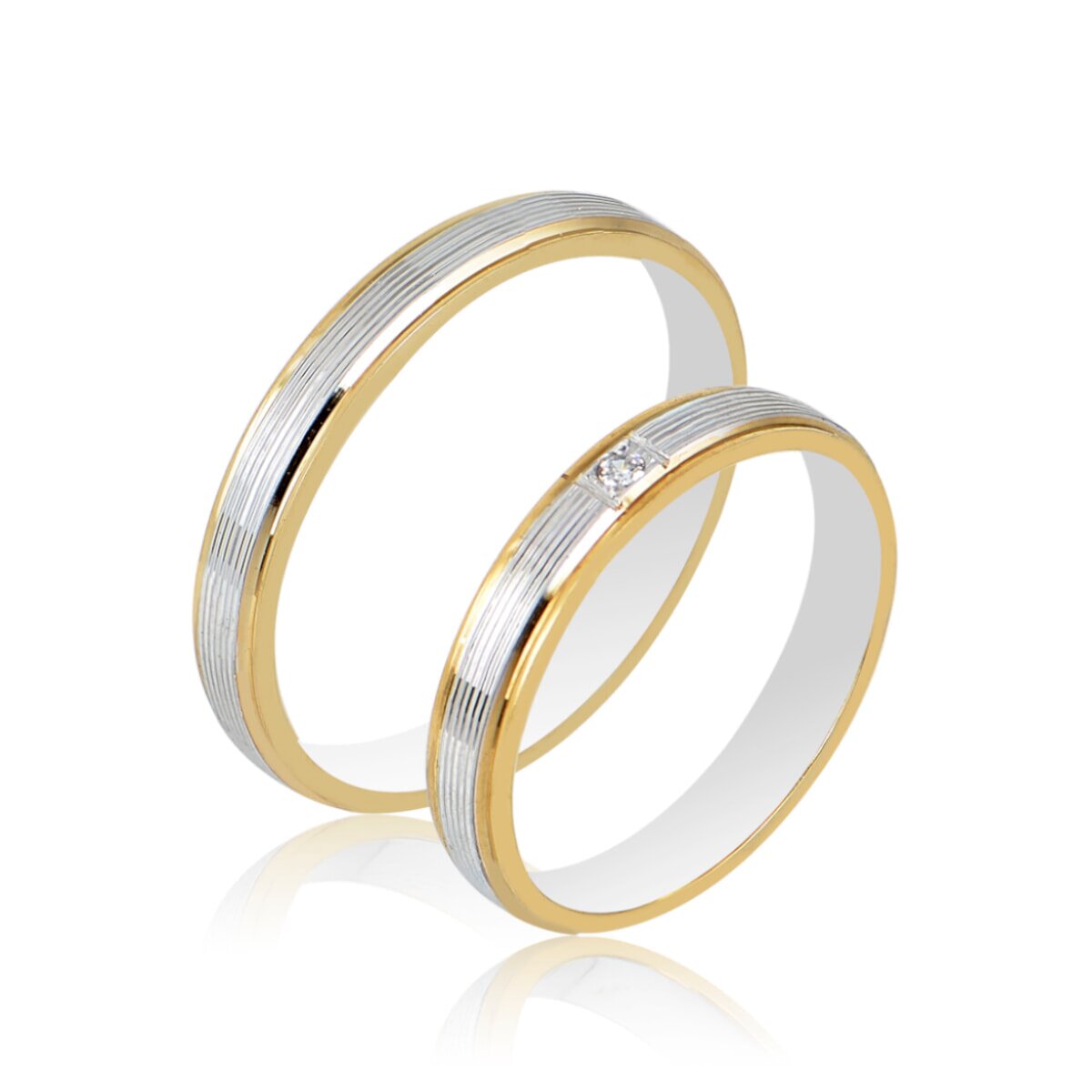 Maschio Femmina Βέρες Κ14 Κίτρινος & Λευκός Χρυσός