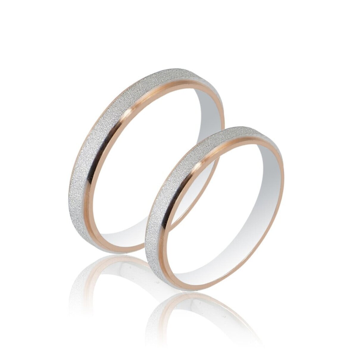 Maschio Femmina Βέρες Κ14 Ροζ & Λευκός Χρυσός