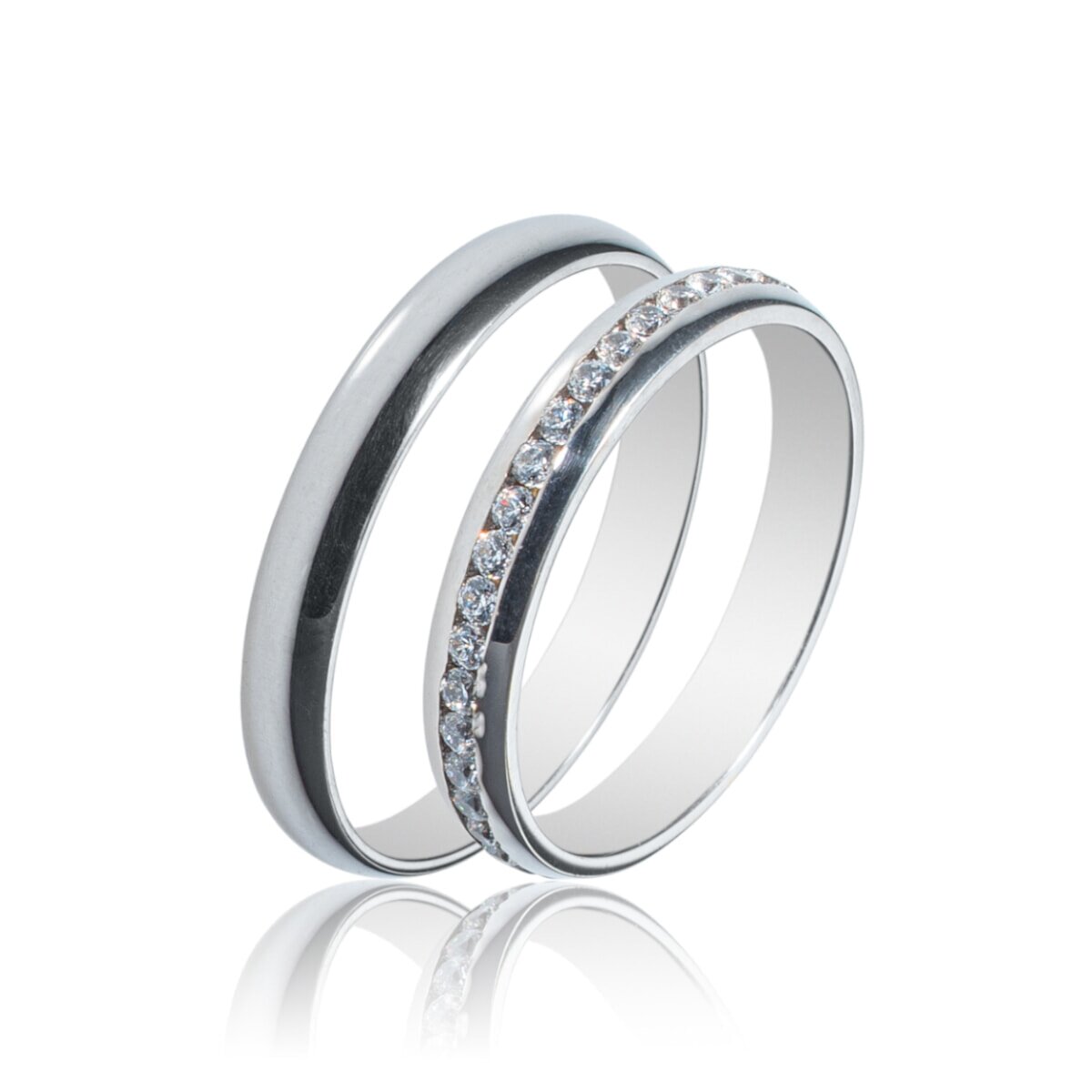 Maschio Femmina Βέρες Κ14 Λευκός Χρυσός