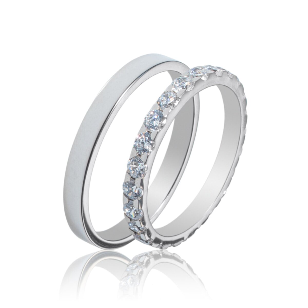 Maschio Femmina Βέρες Κ14 Λευκός Χρυσός