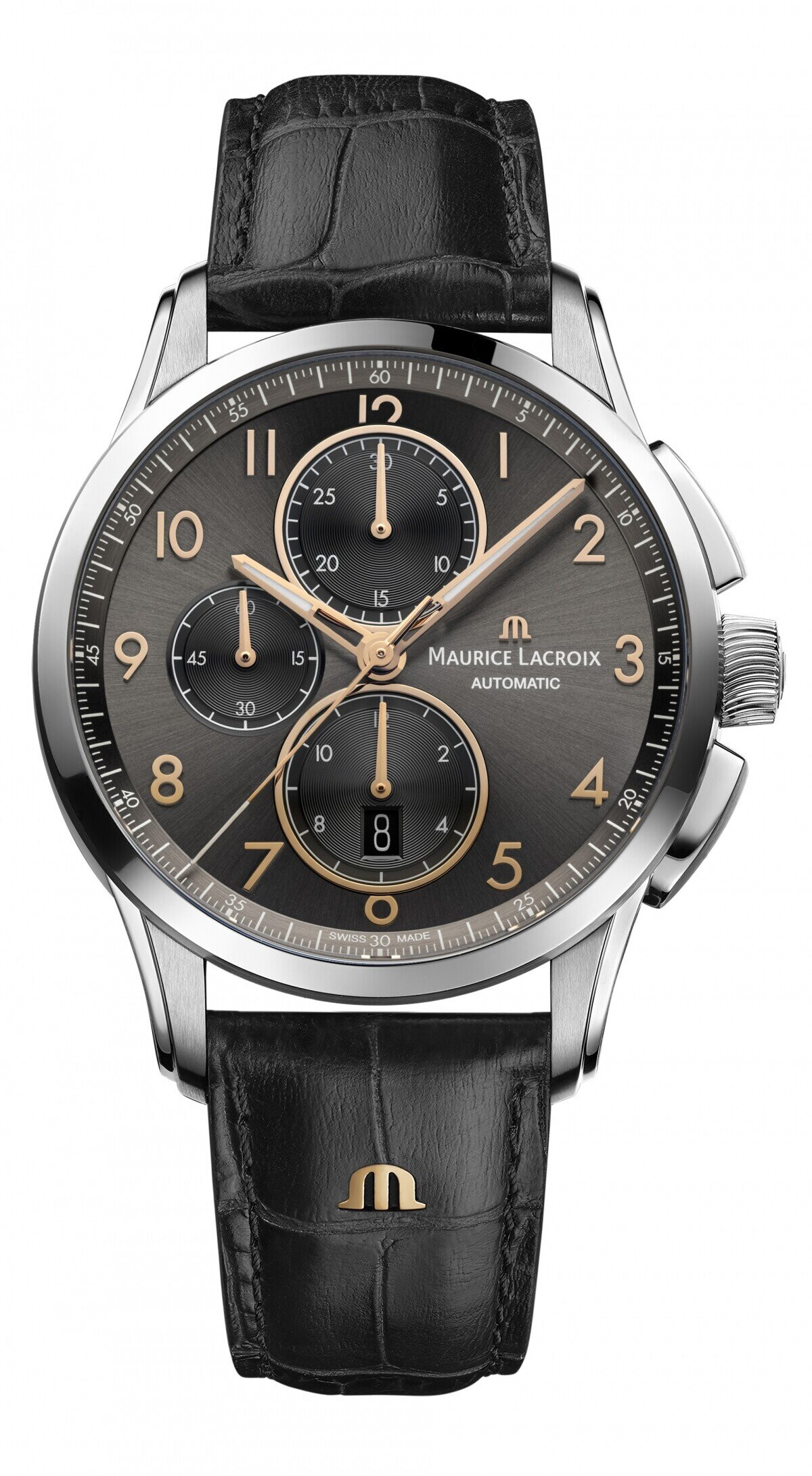 Maurice Lacroix PONTOS Chronograph Automatic 43mm gunmetal grey dial