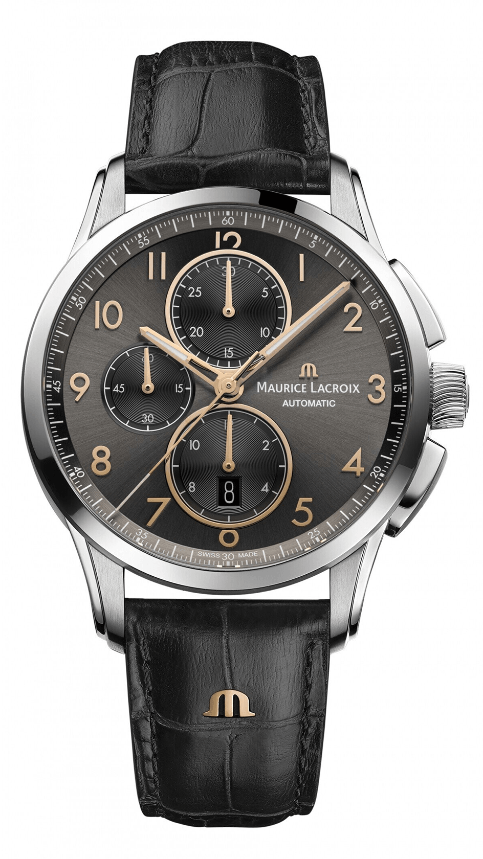 Maurice Lacroix PONTOS Day Date Automatic 41mm gunmetal grey dial