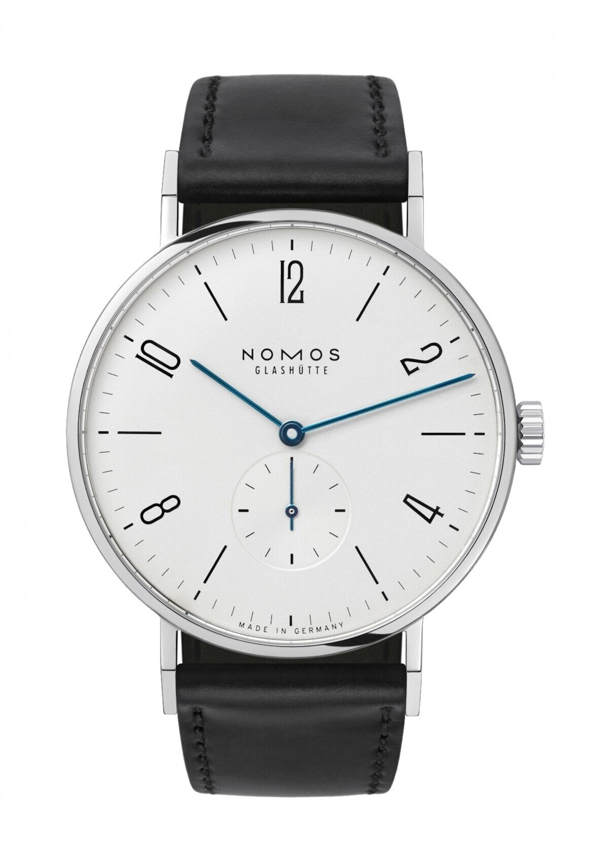 NOMOS Glashütte TANGENTE 38 Steel back λευκο καντράν κουρδιστό ρολόι