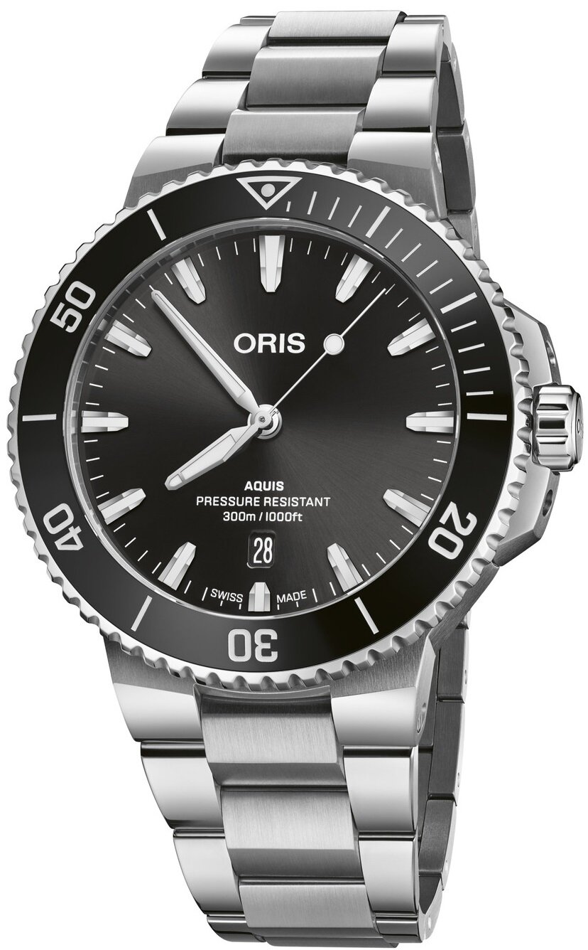 ORIS AQUIS DATE  43.5mm μαυρο καντραν