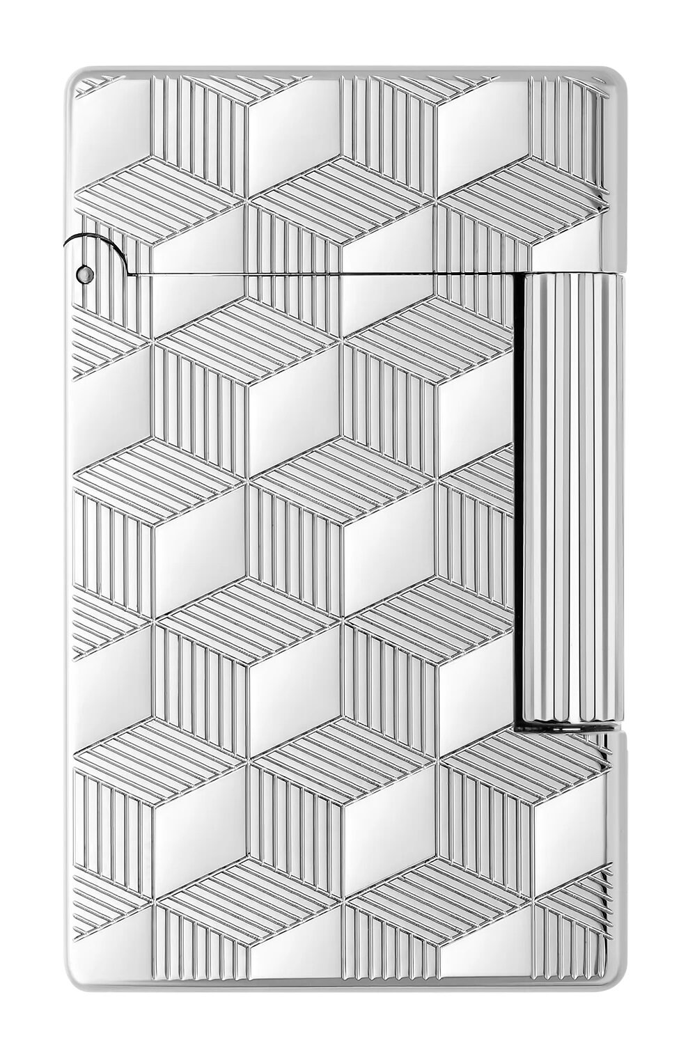 S.T. Dupont Initial Guilloche Cube Αναπτήρας Ασημί
