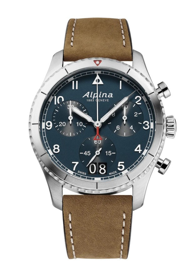 ALPINA STARTIMER PILOT CHRONO QUARTZ 41MM μπλε καντραν