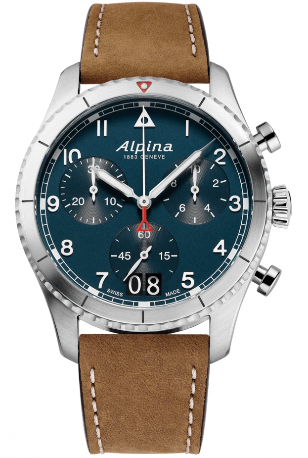 ALPINA STARTIMER PILOT CHRONO QUARTZ 41MM blue dial