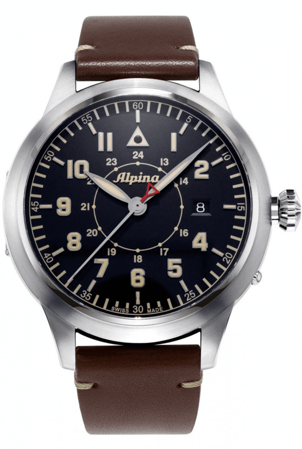ALPINA STARTIMER PILOT HERITAGE HANDWIND AUTOMATIC LIMITED EDITION 44mm black dial