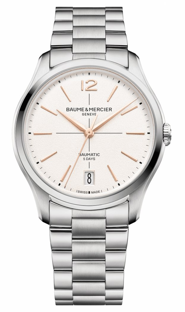 BAUME et MERCIER Clifton Αυτόματο 39mm Λευκό-Ασημί Καντράν