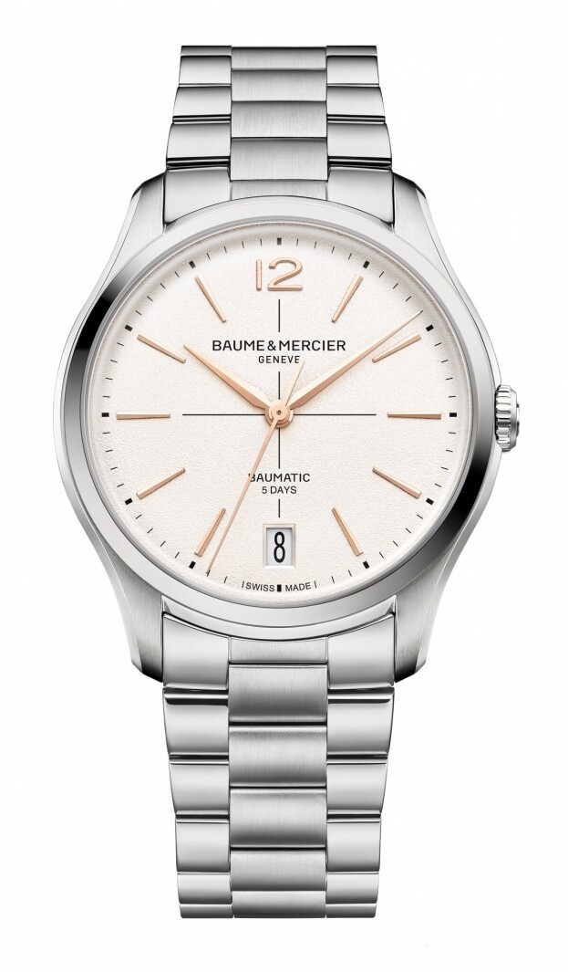 BAUME et MERCIER Clifton Αυτόματο 39mm Λευκό-Ασημί Καντράν
