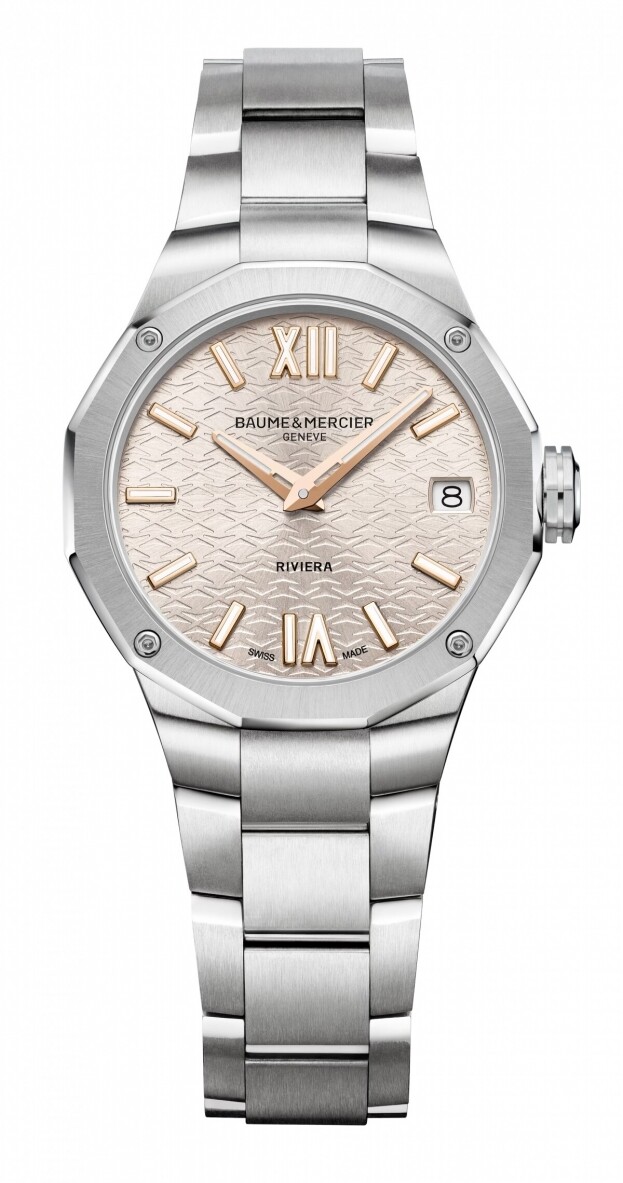 BAUME et MERCIER Riviera Μπαταρίας 33mm Μπεζ Καντράν