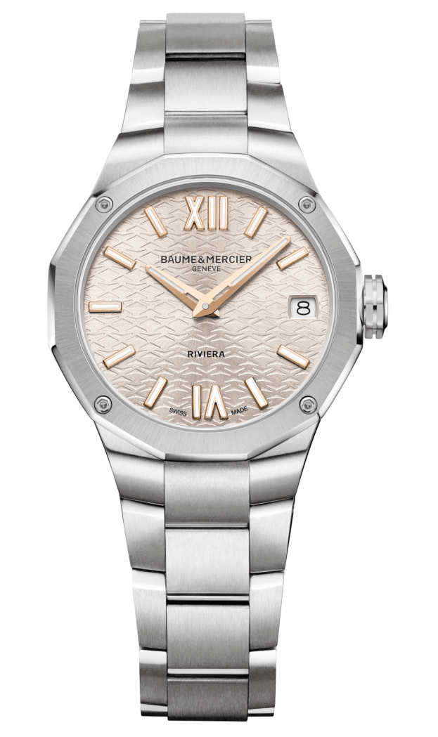 BAUME et MERCIER Riviera Μπαταρίας 33mm Μπεζ Καντράν