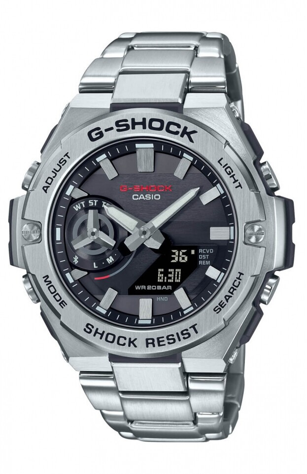 CASIO G-SHOCK G-STEEL Solar Bluetooth® Smartwatch Silver Stainless Steel Bracelet Unisex Watch