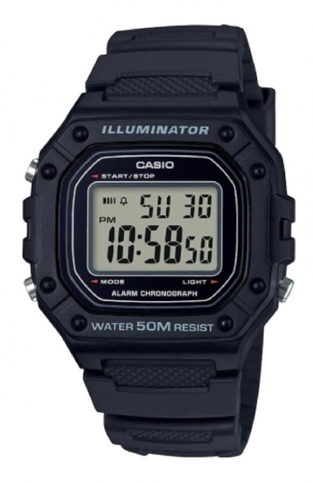 CASIO STANDARD COLLECTION DIGITAL 43.2MM BLACK DIAL BLACK RUBBER STRAP