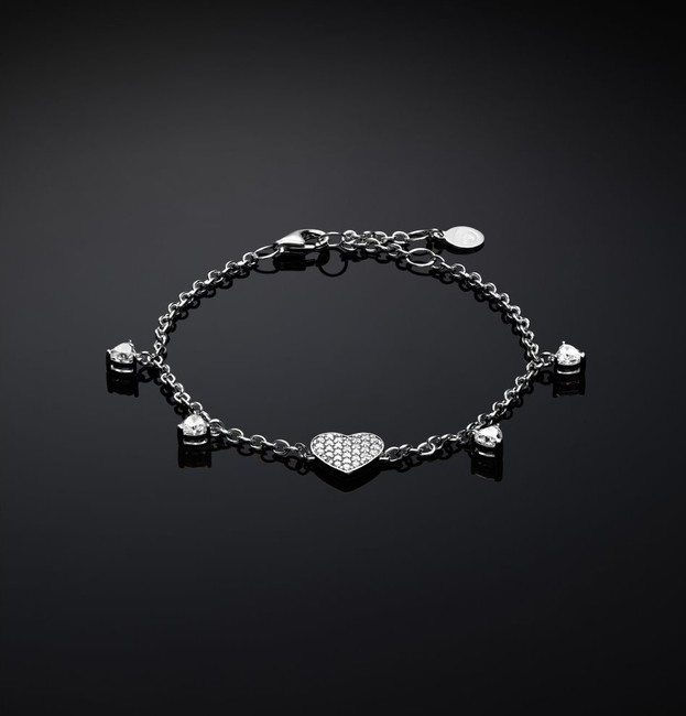 CHIARA FERRAGNI ασημενιο βραχιολι με καρδιες