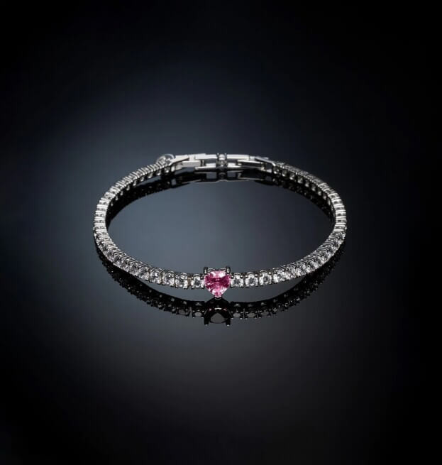 CHIARA FERRAGNI FIRST LOVE βραχιόλι με ροζ καρδιά