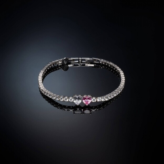 CHIARA FERRAGNI FIRST LOVE TENNIS BRACELET Double Heart