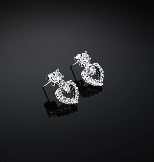 CHIARA FERRAGNI INFINITY LOVE Ασημένια Σκουλαρίκια Με Καρδιά