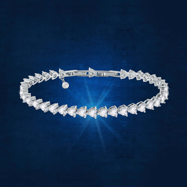 CHIARA FERRAGNI Infinity Love Βραχιόλι Ασημένιο με Καρδιές