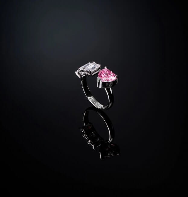 CHIARA FERRAGNI PINK HEART RING OPEN Δαχτυλίδι ροζ καρδιά