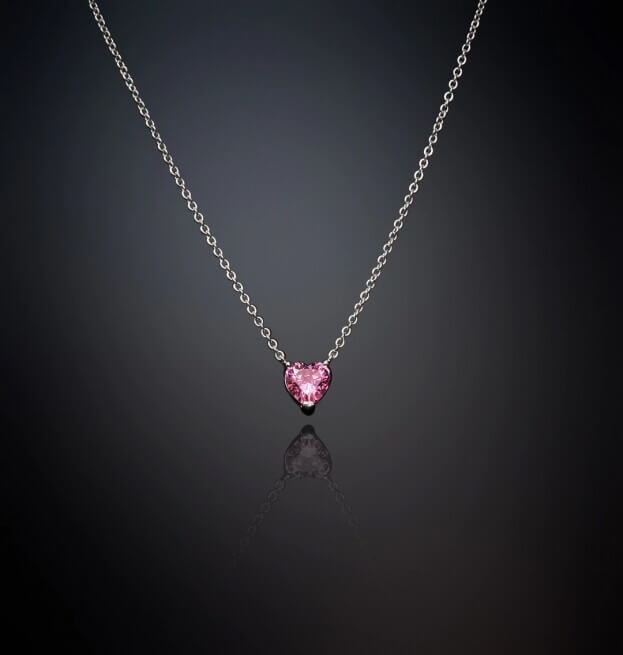 CHIARA FERRAGNI PINK HEART SILVER PENDANT Κολιέ Με Ροζ Καρδια