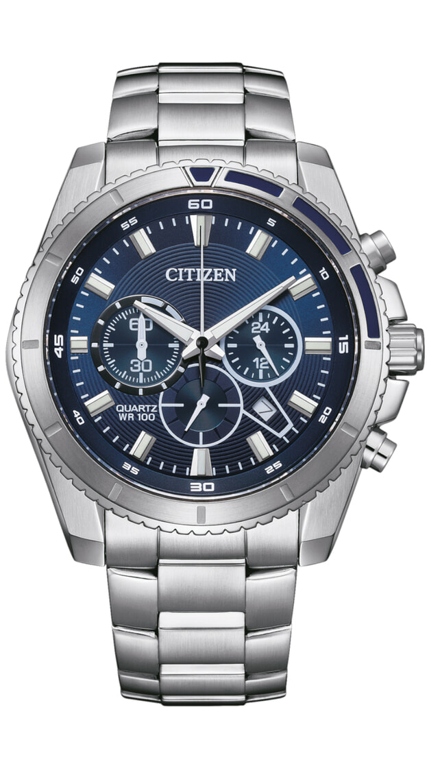 CITIZEN Quartz Chrono Χρονογράφος Μπαταρίας 44mm Μπλε Καντράν