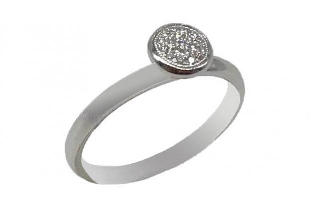INGLESSIS COLLECTION 1890® - ΔΑΧΤΥΛΙΔΙ K18 ΛΕΥΚΟΣ ΧΡΥΣΟΣ ΜΕ ΜΠΡΙΓΙΑΝ