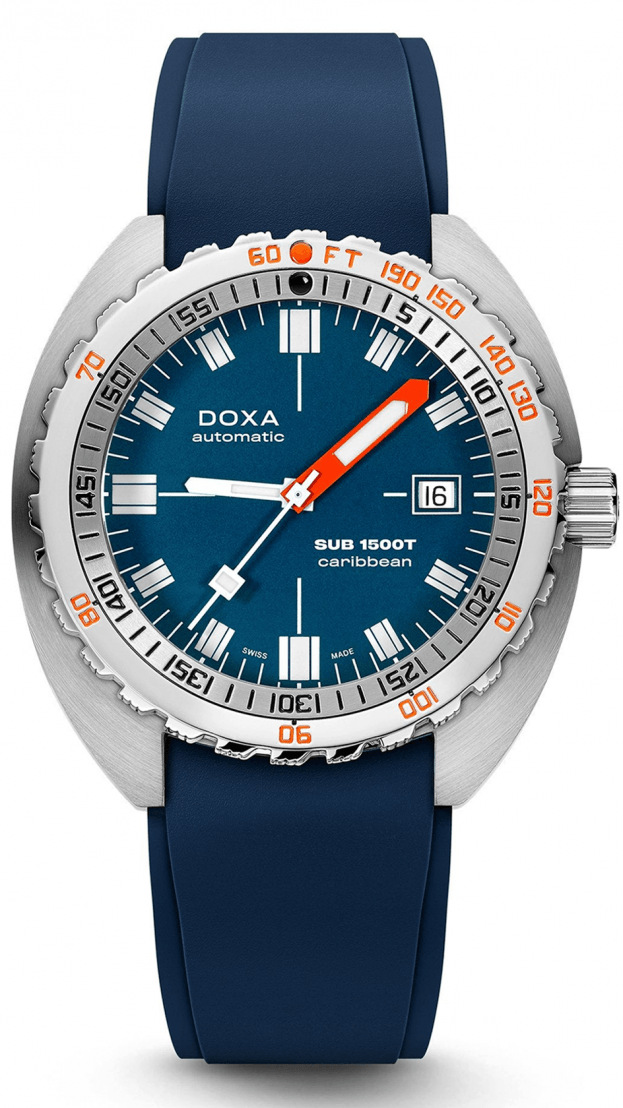 DOXA SUB 1500T CARIBBEAN automatic 45 mm blue DIAL DIVER'S WATCH