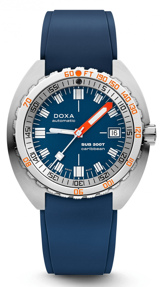 DOXA SUB 300T CARIBBEAN automatic 42.5 mm blue DIAL DIVER'S WATCH