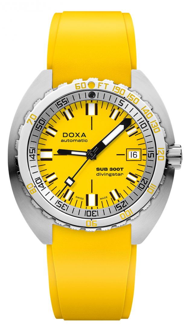 DOXA SUB 300T DIVINGSTAR automatic 42.5 mm yellow DIAL DIVER'S WATCH