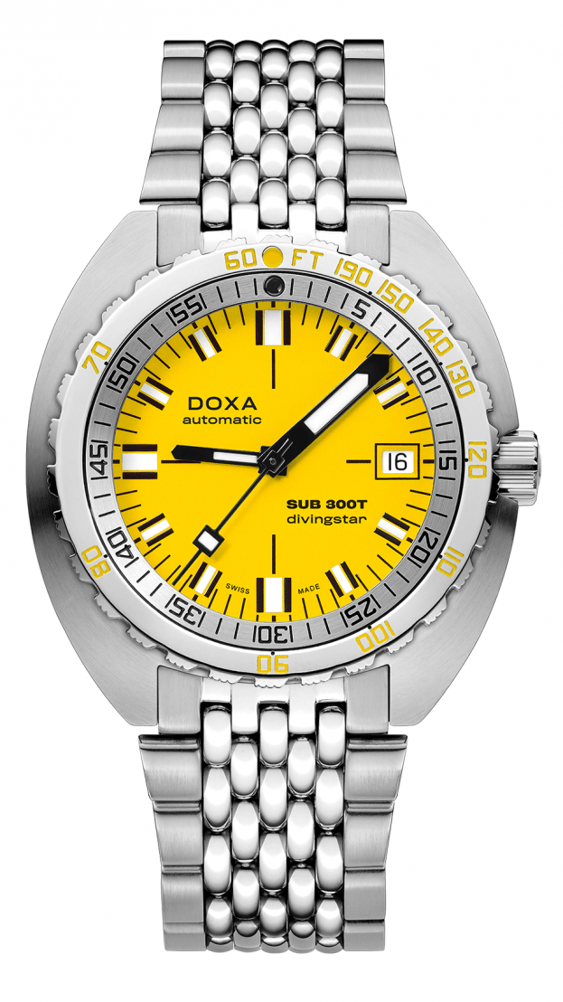 DOXA SUB 300T DIVINGSTAR automatic 42.5 mm yellow DIAL DIVER'S WATCH