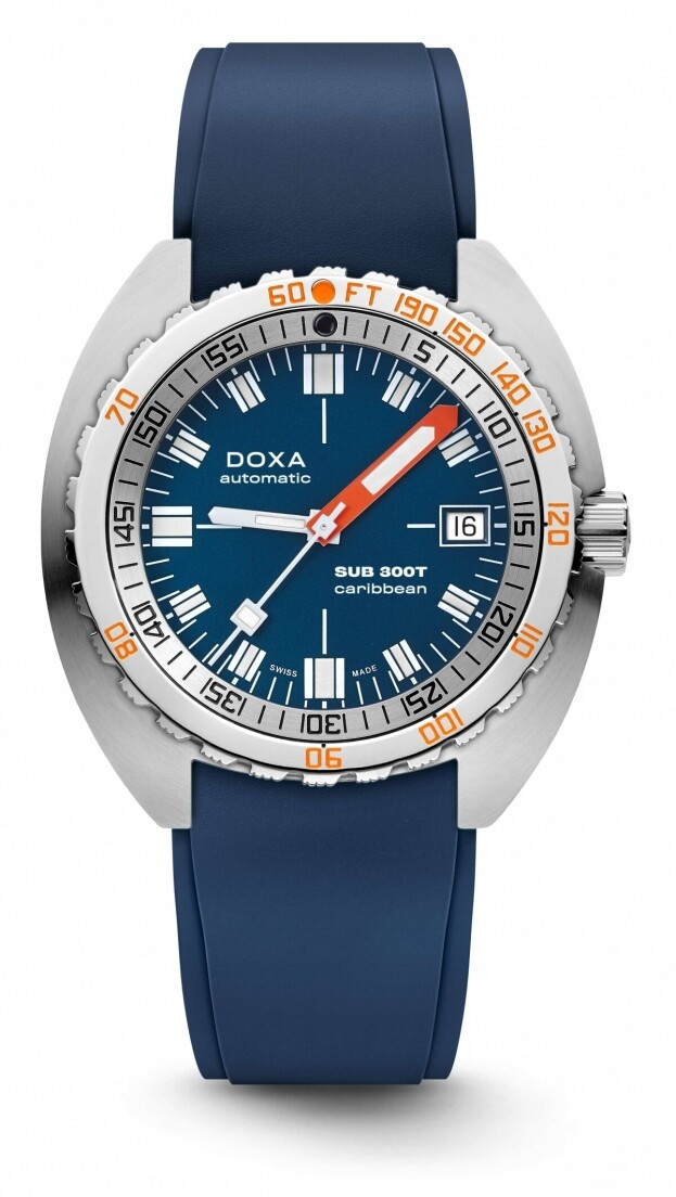 DOXA SUB 300T CARIBBEAN automatic 42.5 mm blue DIAL DIVER'S WATCH
