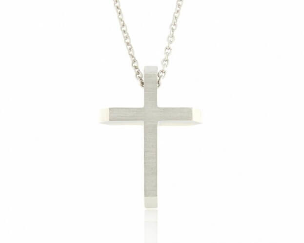 FACADORO Σταυρός Βαπτιστικός Λευκός Χρυσός Κ14