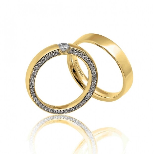 FaCadoro Wedding Bands K14 Yellow Gold