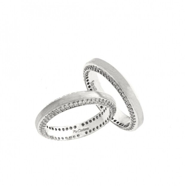FaCadoro Wedding Bands K14 White Gold