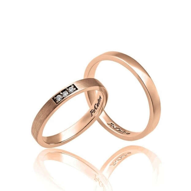 FaCadoro Wedding Bands K14 Rose Gold