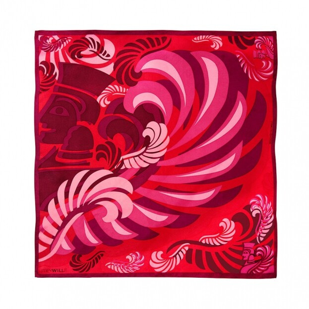 Frey Wille Magic Sphinx Gavroche 53x53 Red 100% Silk