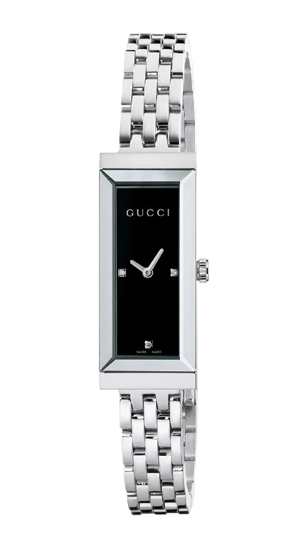 GUCCI G-Frame Quartz 14x34mm Black Dial