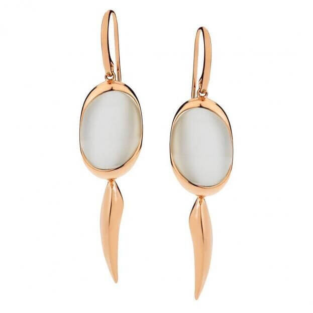 GAVELLO Earrings Jasmine Collection Rose Gold Κ18 with White Moonstone