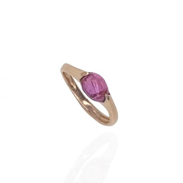 GAVELLO Ring Confetti Collection Rose Gold Κ18 with Pink Tourmaline