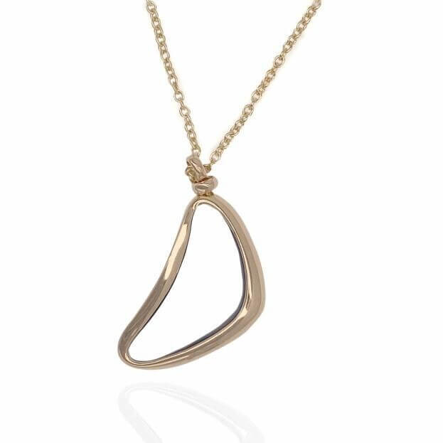 GAVELLO Necklace Corpo Collection HEART Rose Gold Κ18 & Black Essenza