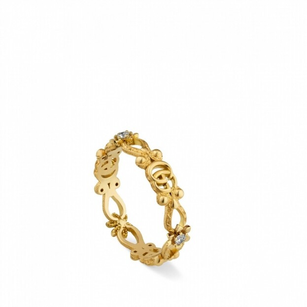 GUCCI Flora diamond ring in 18kt  yellow gold and diamonds