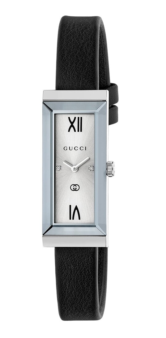 GUCCI G-Frame Μπαταρίας 14x34mm Ασημί Καντράν