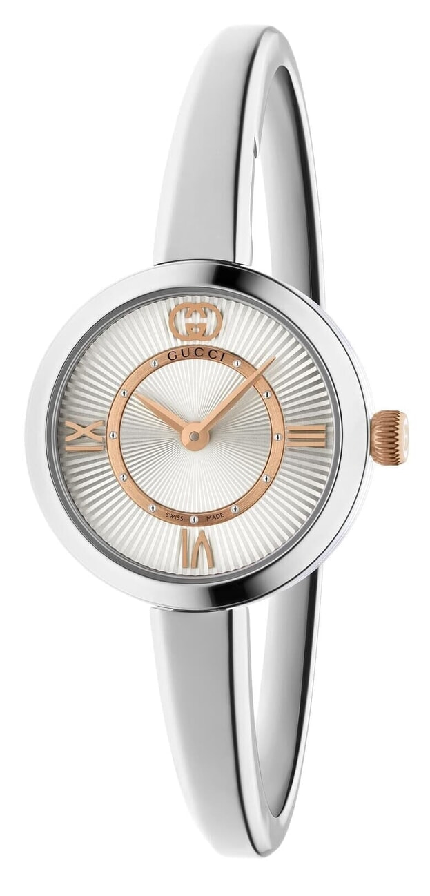 GUCCI Model 2000 Μπαταρίας 24mm Ασημί Καντράν