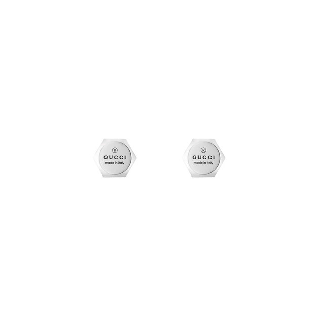 Trademark Silver Hexagonal Stud Σκουλαρίκια 925 Ασήμι