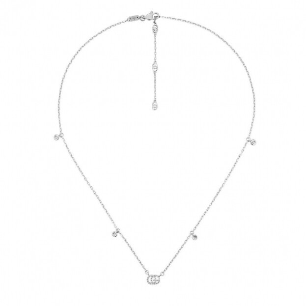 GUCCI GG Running necklace in 18kt white gold and diamonds